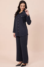 Charcoal Grey Winter Co-ord Set with Snap Button Detailing