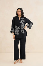 Noir Flora Embroidered Co-Ord Set