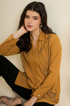 Mustard Glow Embellished Shirt