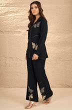 Black Gold Butterfly Embellished Co-Ord Set