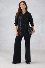 Black Abstract Embellished Shirt