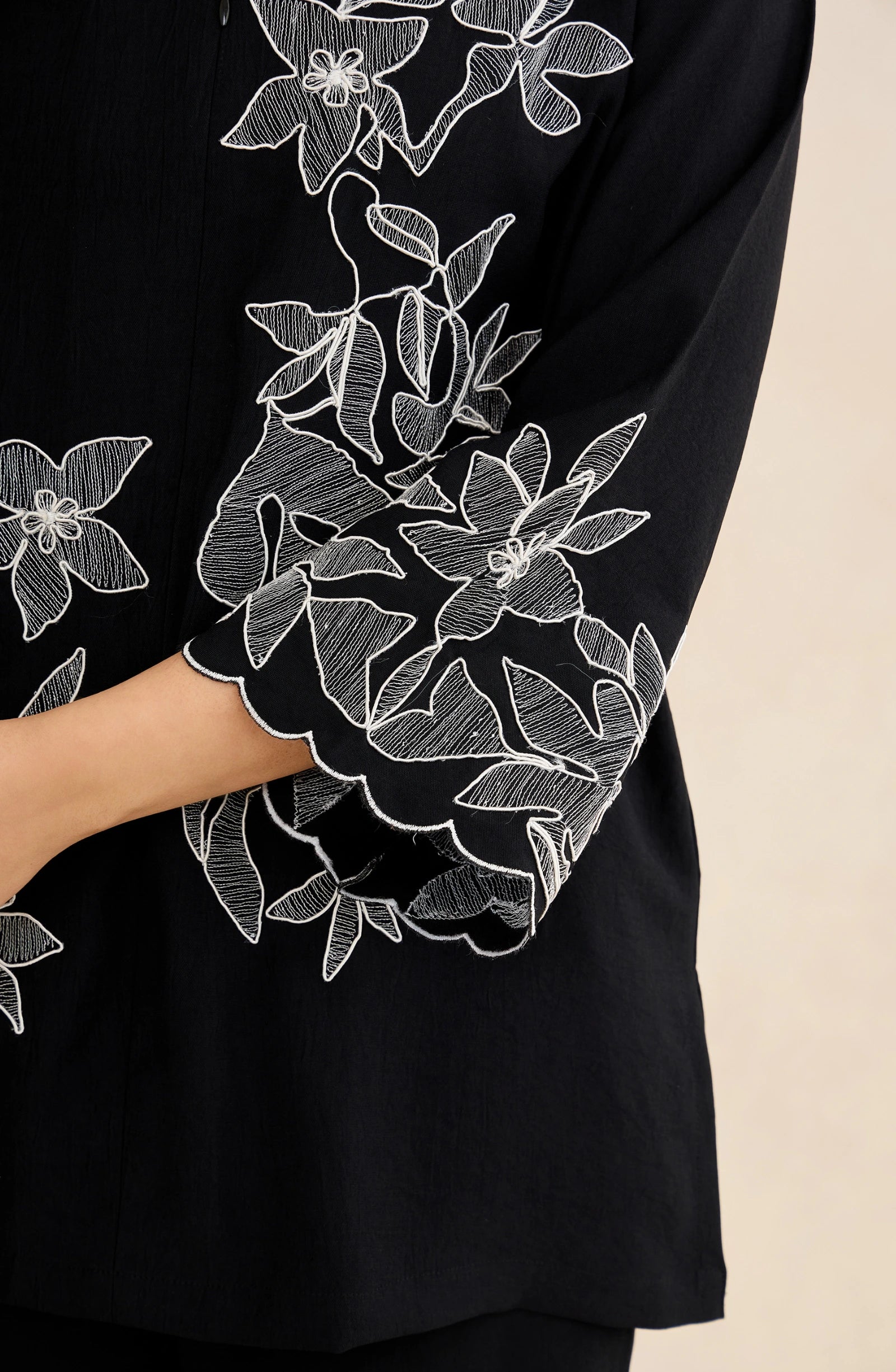 Noir Flora Embroidered Co-Ord Set