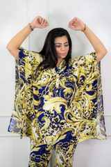 Multicolour Printed Kaftan Set