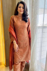 Rust Brocade Co-ord Set