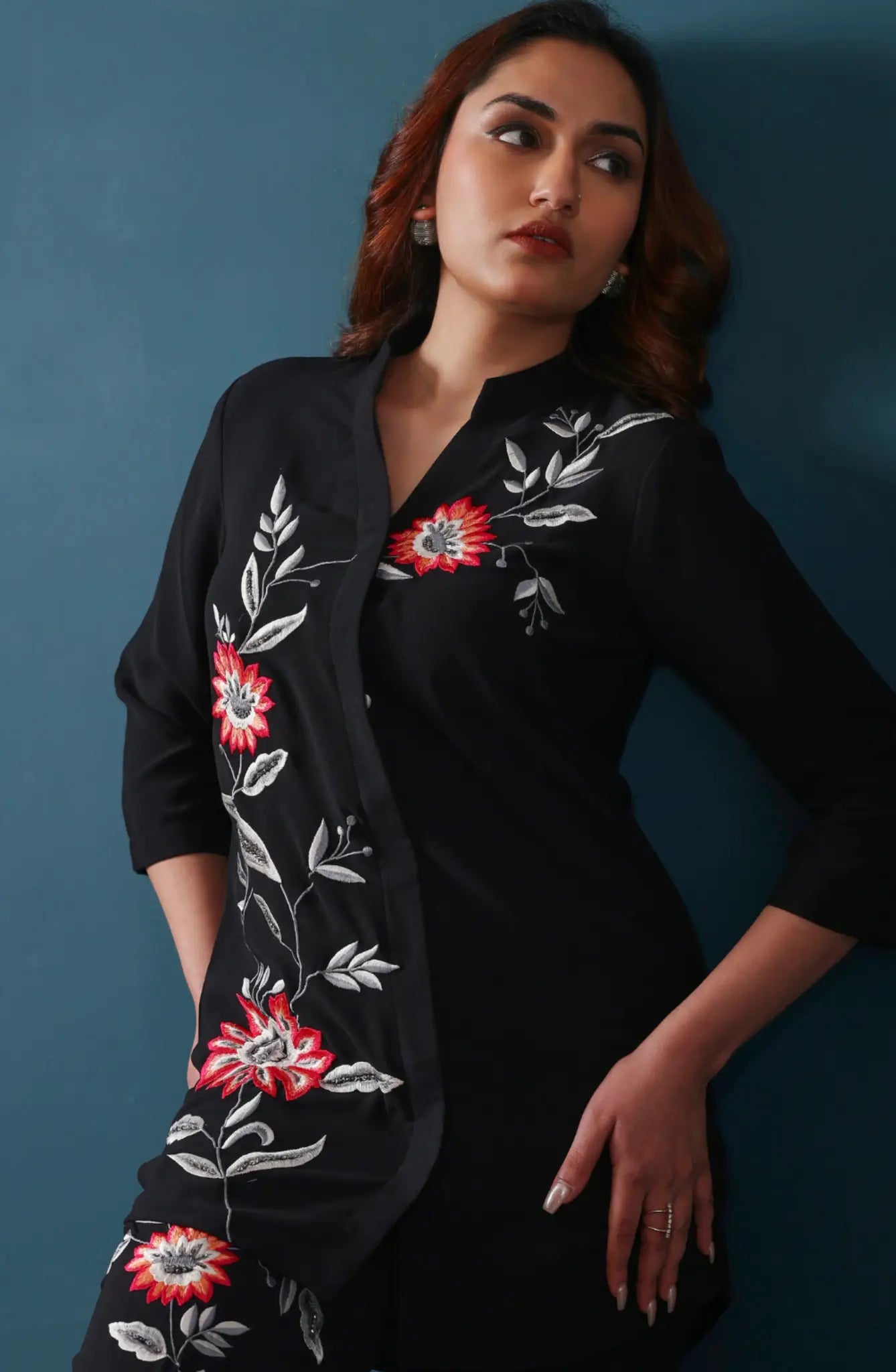Black Embroidered Co-ord Set
