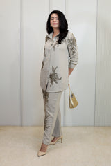 Graceful Beige Embellished Co-ord Set
