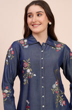 Denim Floral Embroidered Co-ord Set
