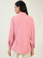 Nude Pink Leather shirt