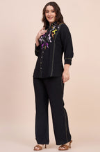 Black Sequin Embroidered Co-ord Set