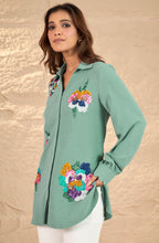 Mint Green Embellished Shirt