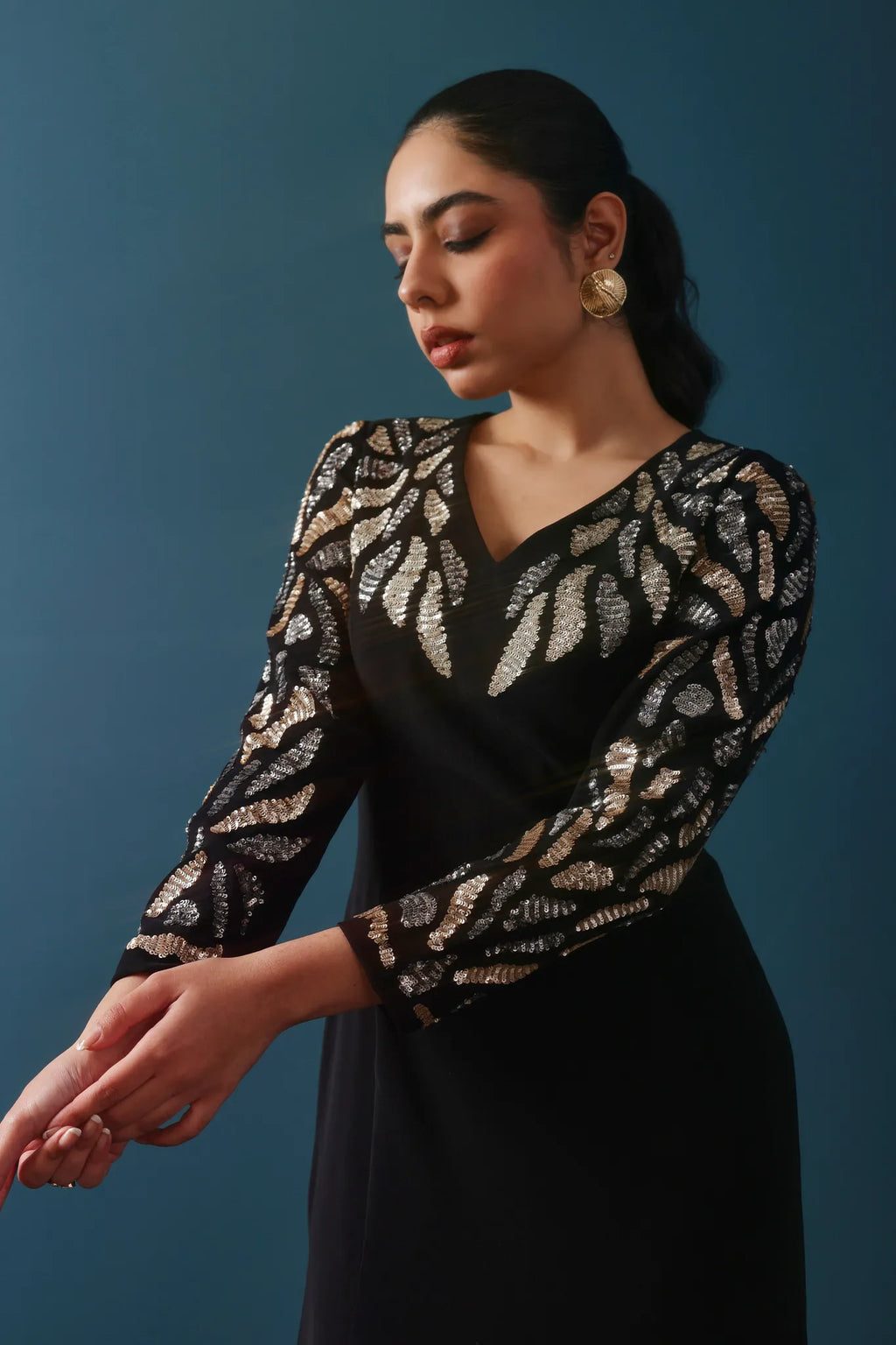 Black Sequin Dress