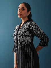 Black Embroidered kurta Set