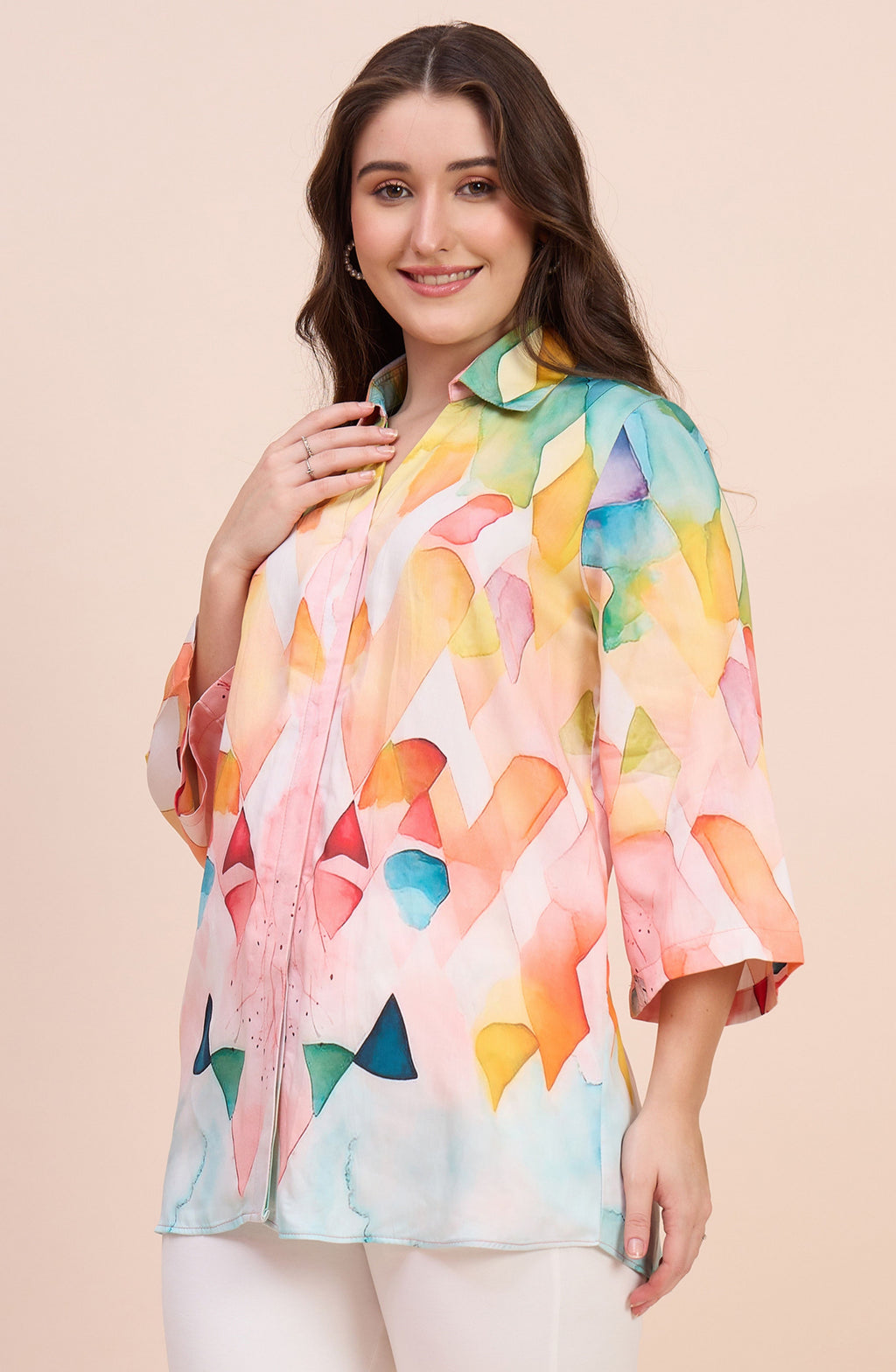 Multicolour Geometric Print Shirt