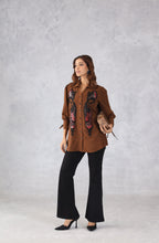 Elegant Brown Sequin Shirt