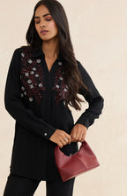 Black Garnet Embellished Shirt