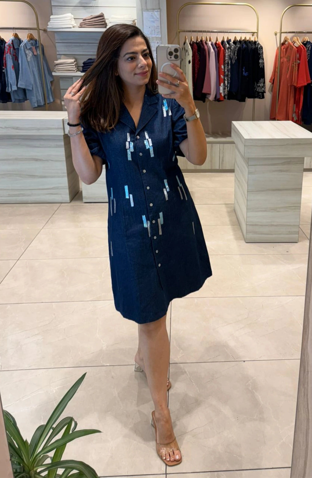 Indigo Blue Denim Dress
