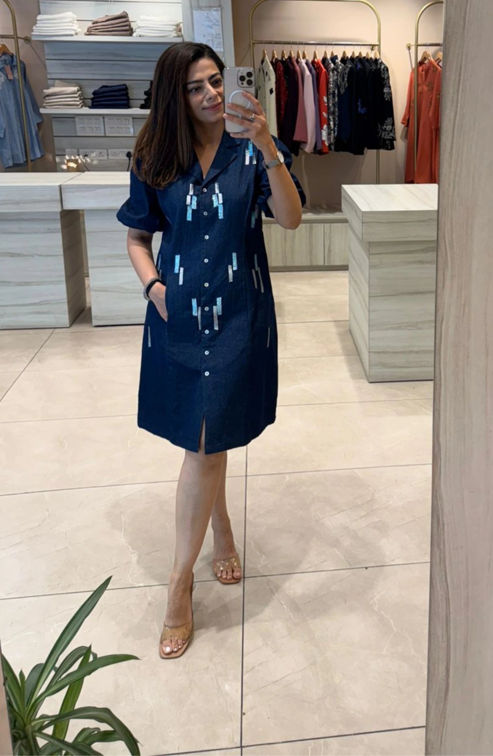 Indigo Blue Denim Dress