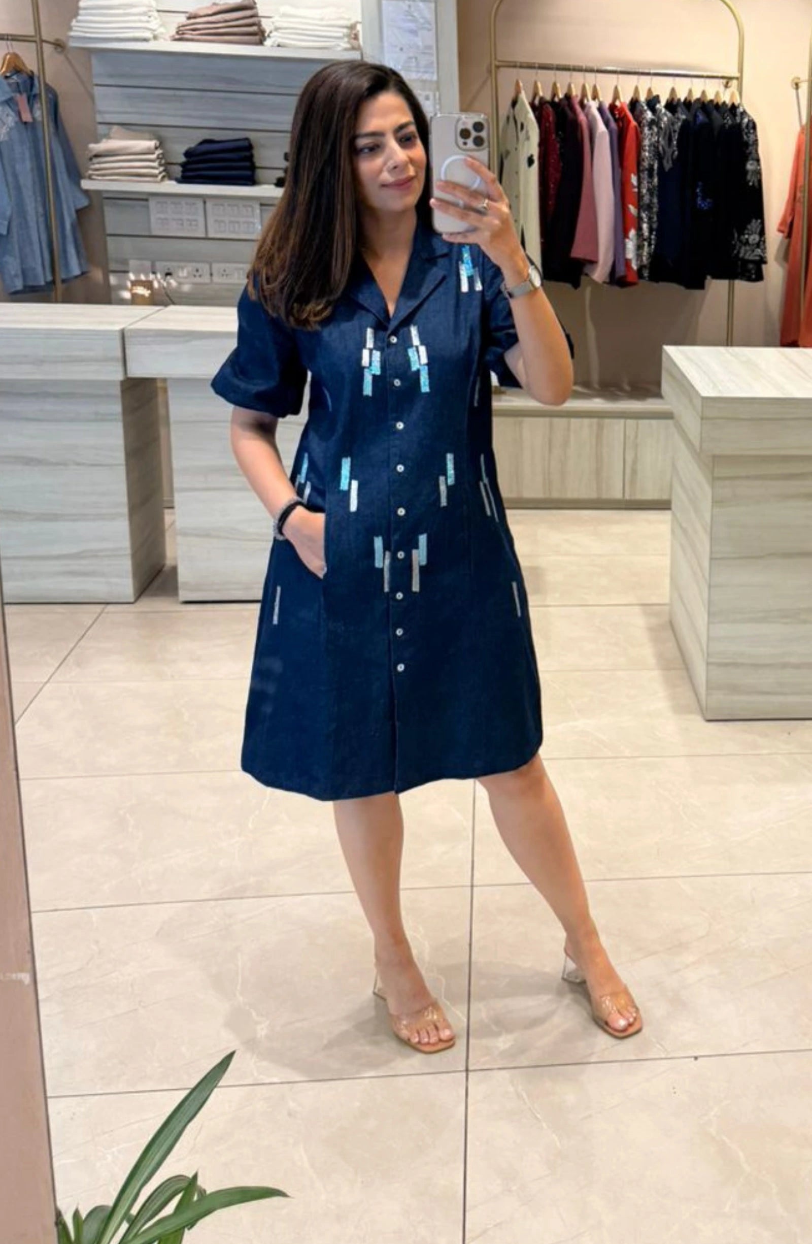 Indigo Blue Denim Dress