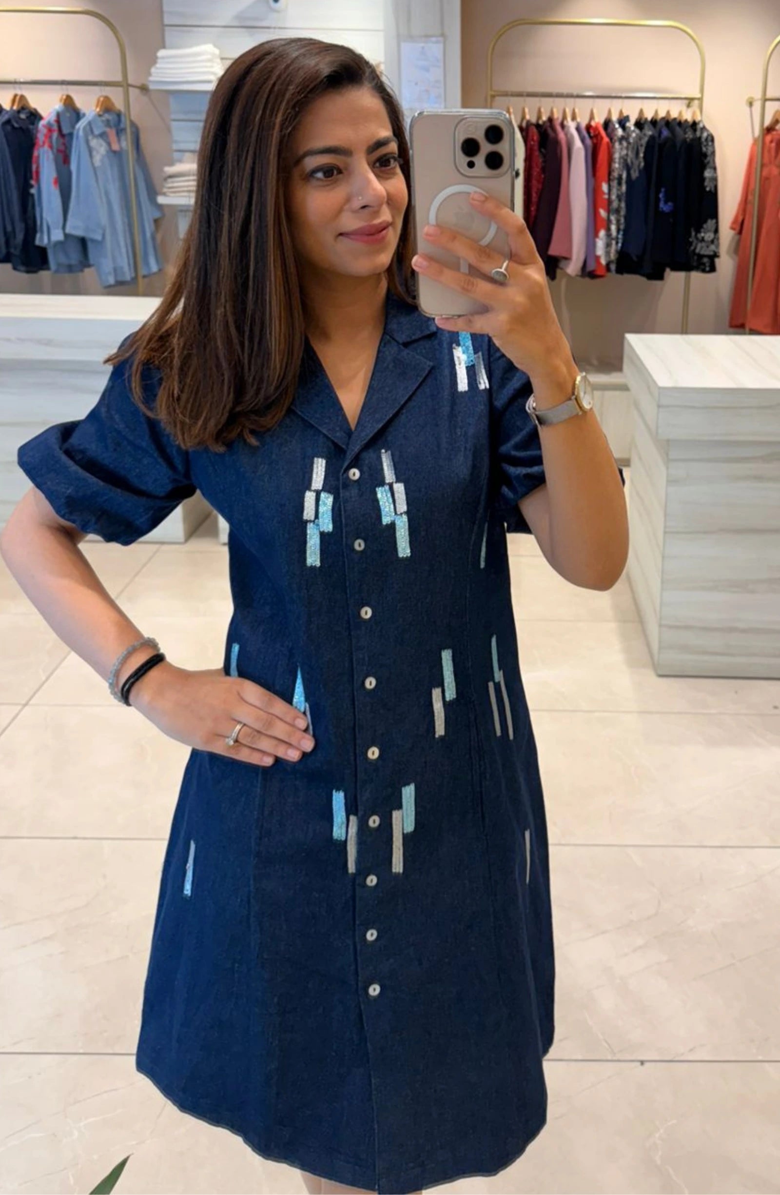 Indigo Blue Denim Dress