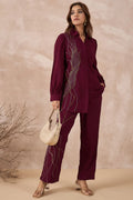 Maroon Embellished Co-Ord Set