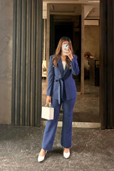 Navy Blue Luxe Blazer Set