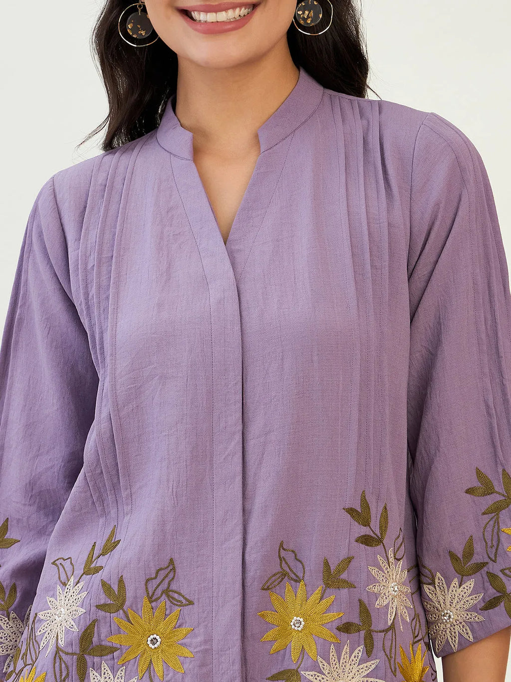 Purple Sunflower Embroidered Co-ord set