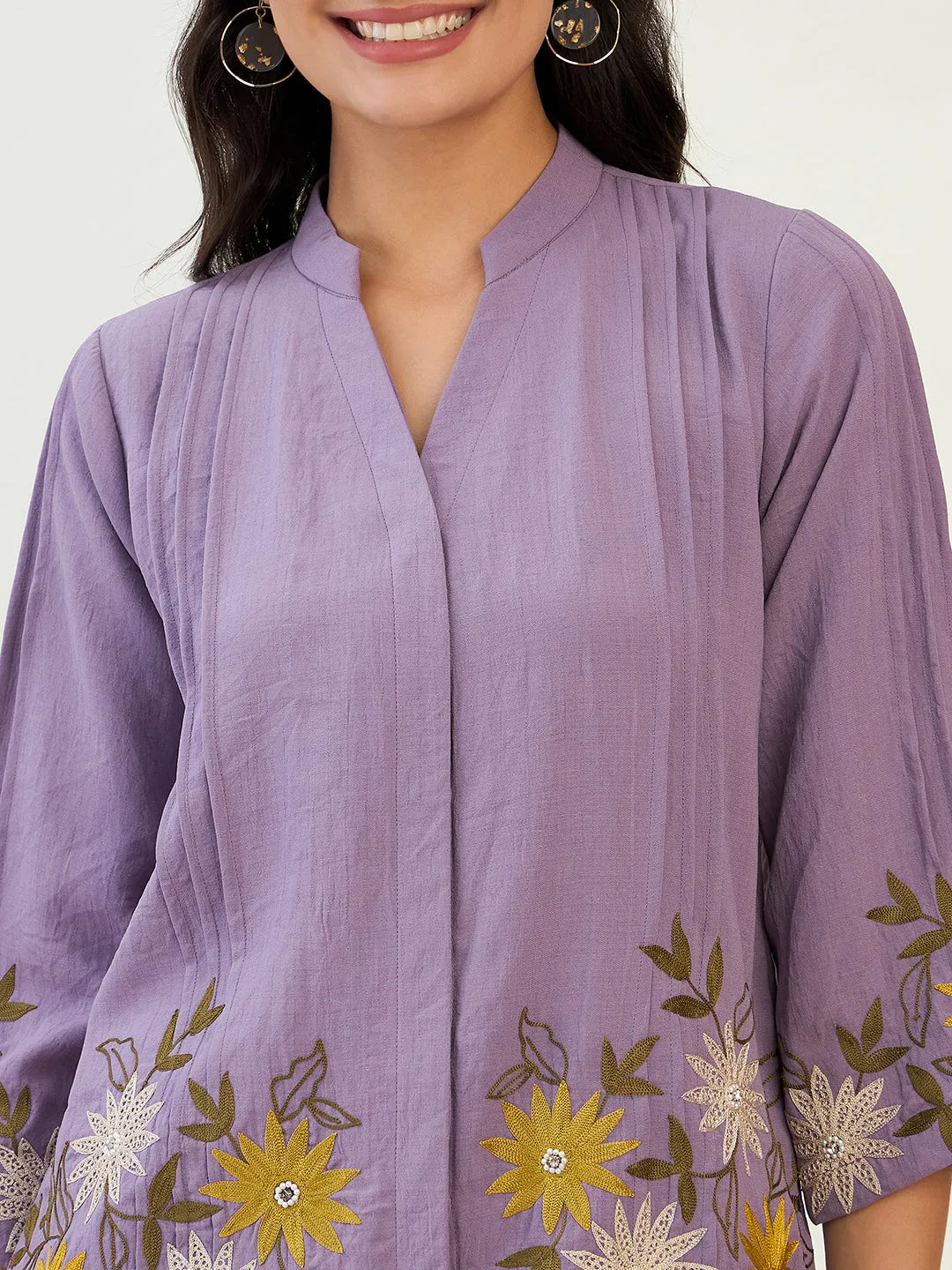 Purple Sunflower Embroidered Co-ord set