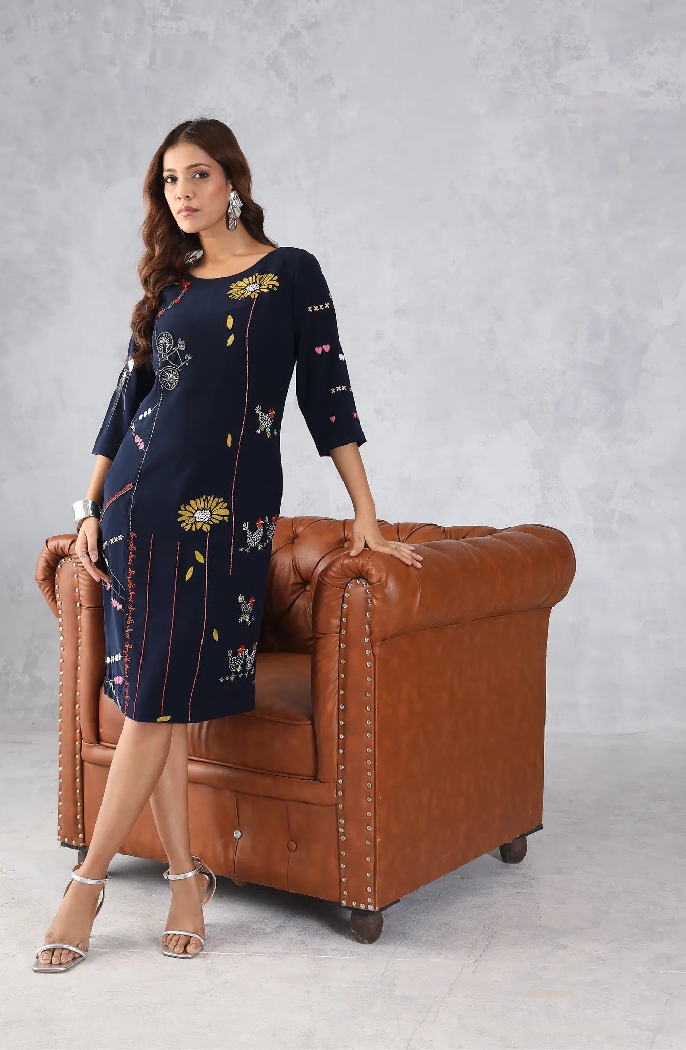 Black Embroidered Dress