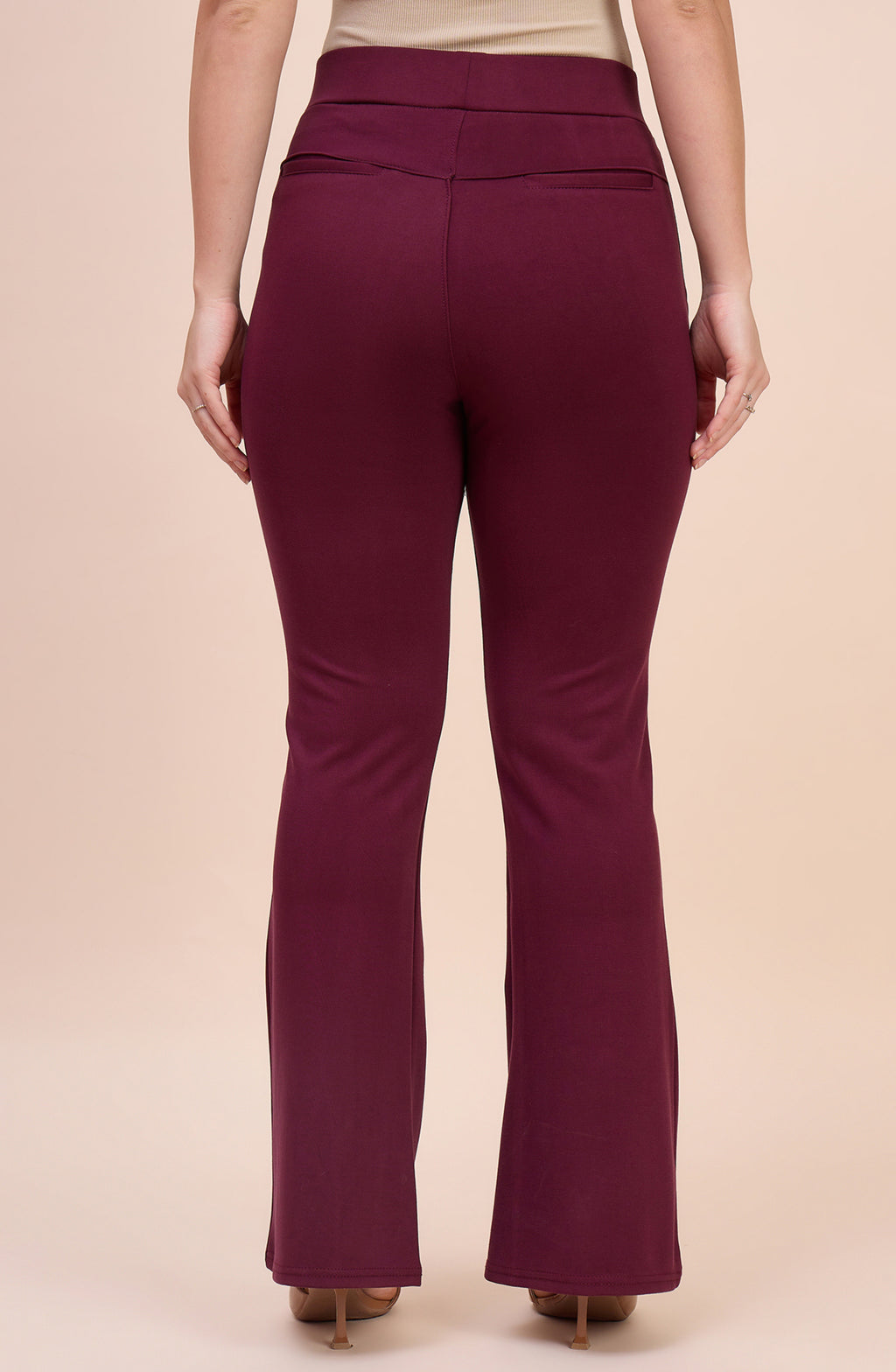 Wine Maroon Bell Bottom Pants