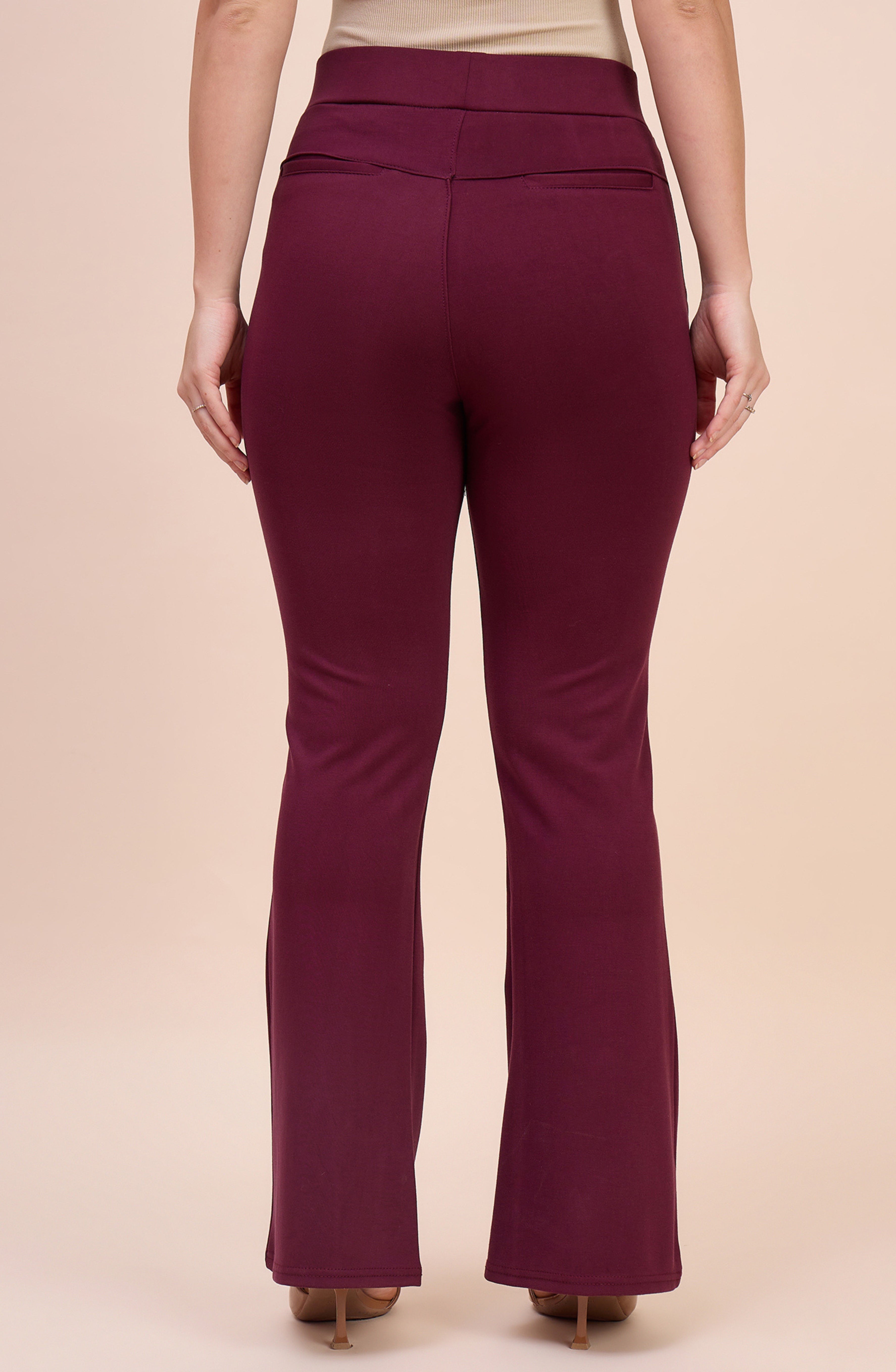 Wine Maroon Bell Bottom Pants