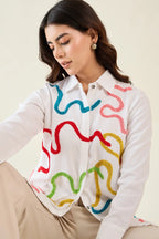 White Colorful Shirt