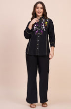 Black Sequin Embroidered Co-ord Set