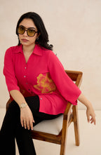 Rose Ember Hot Pink Embroidered Shirt