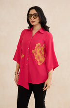 Rose Ember Hot Pink Embroidered Shirt