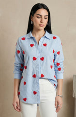 Cotton Denim Embroidered Shirt