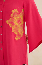 Rose Ember Hot Pink Embroidered Shirt