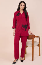 Red Luxe Embellished Co-Ord Set