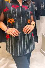 Black Floral Embellished Cape Co-Ord Set