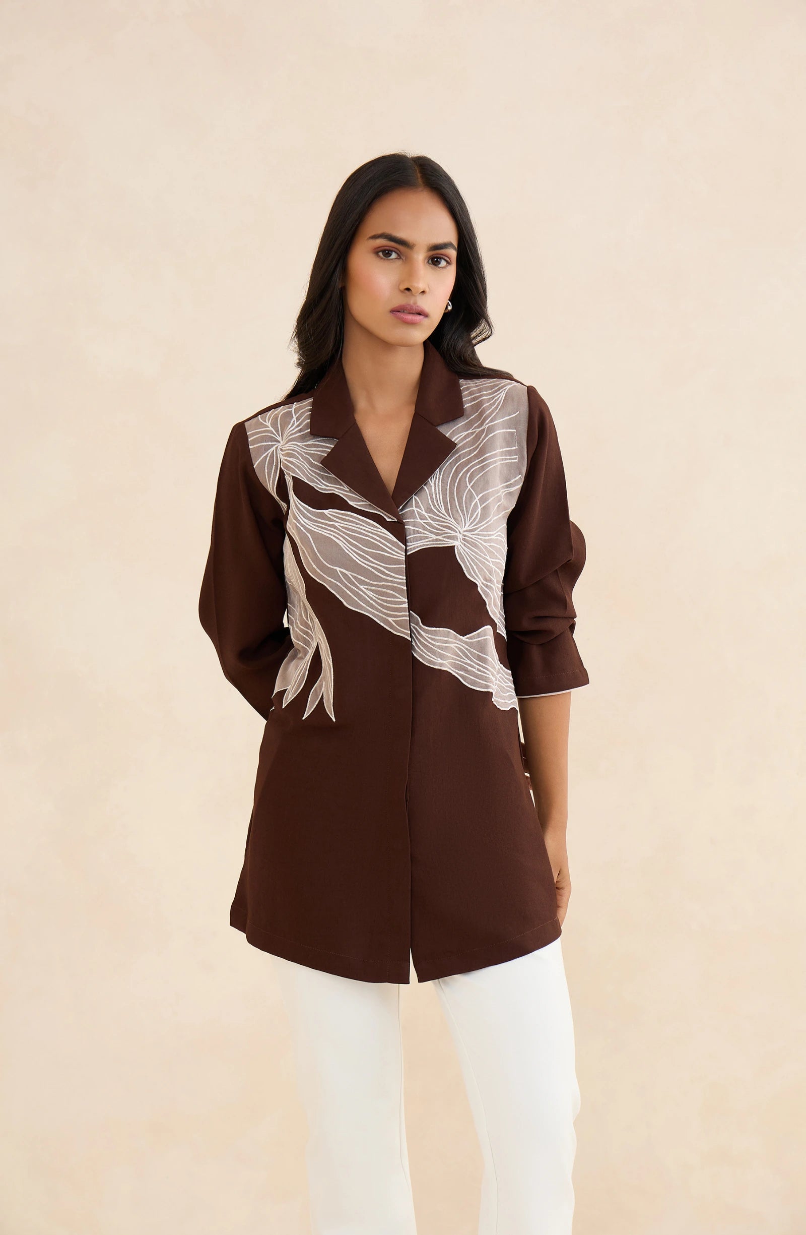 Mocha Muse Embroidered Shirt