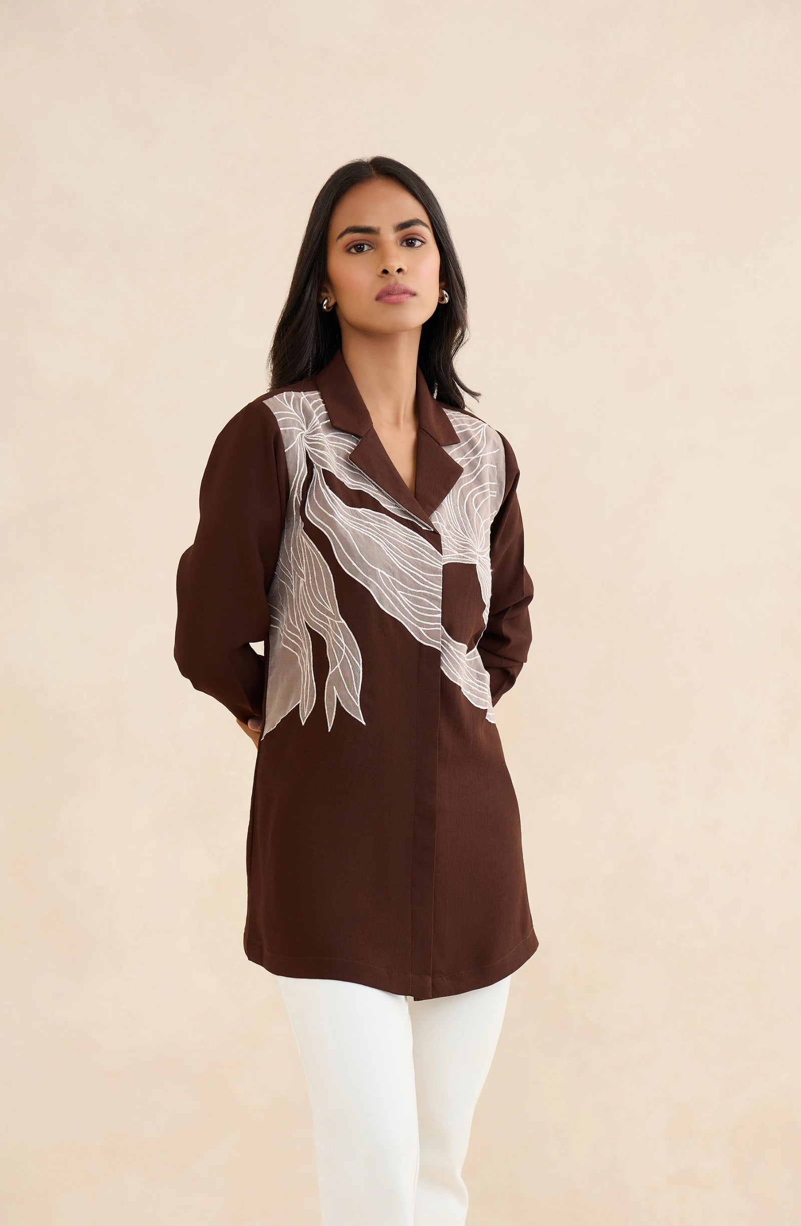 Mocha Muse Embroidered Shirt