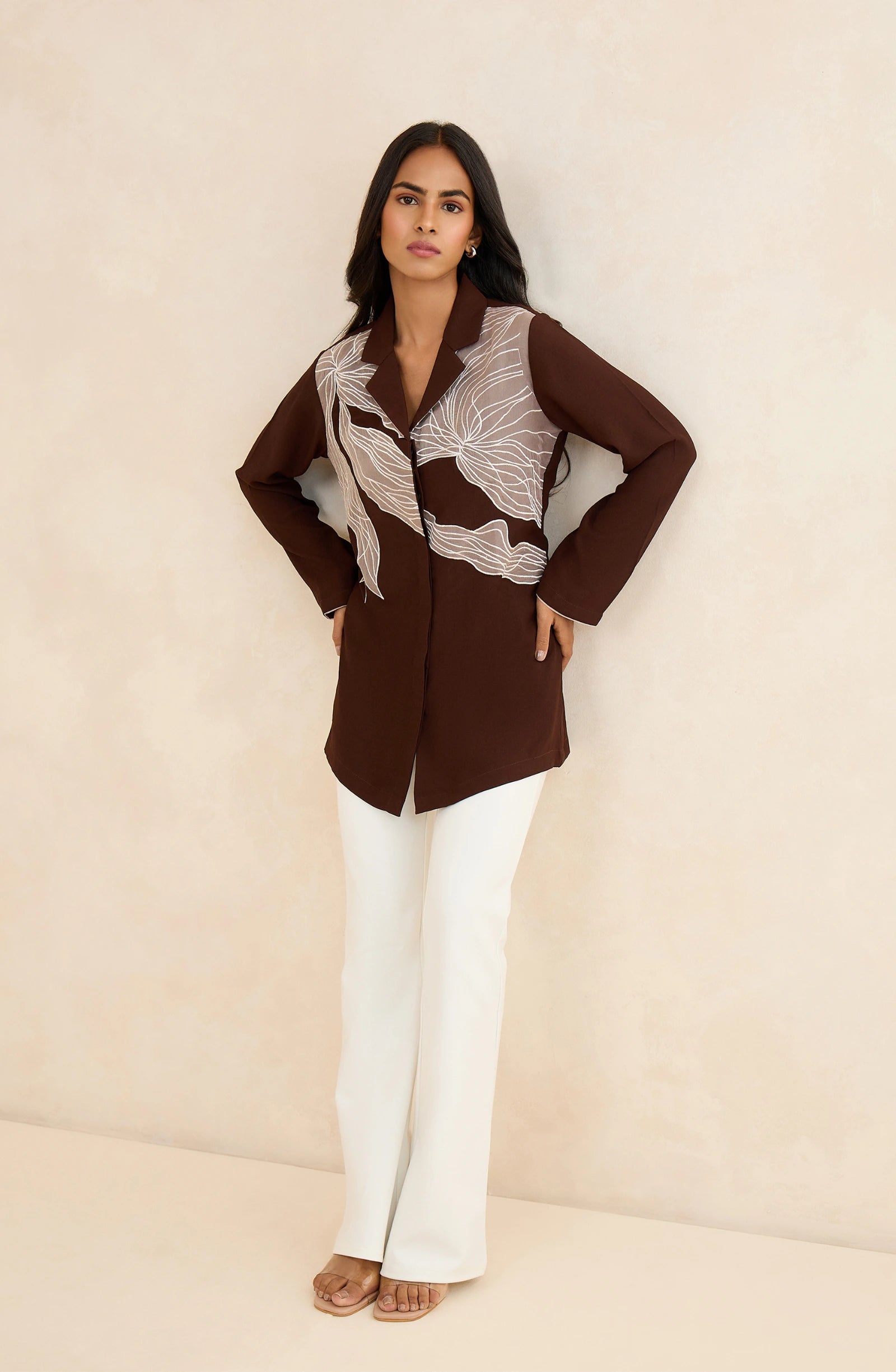 Mocha Muse Embroidered Shirt