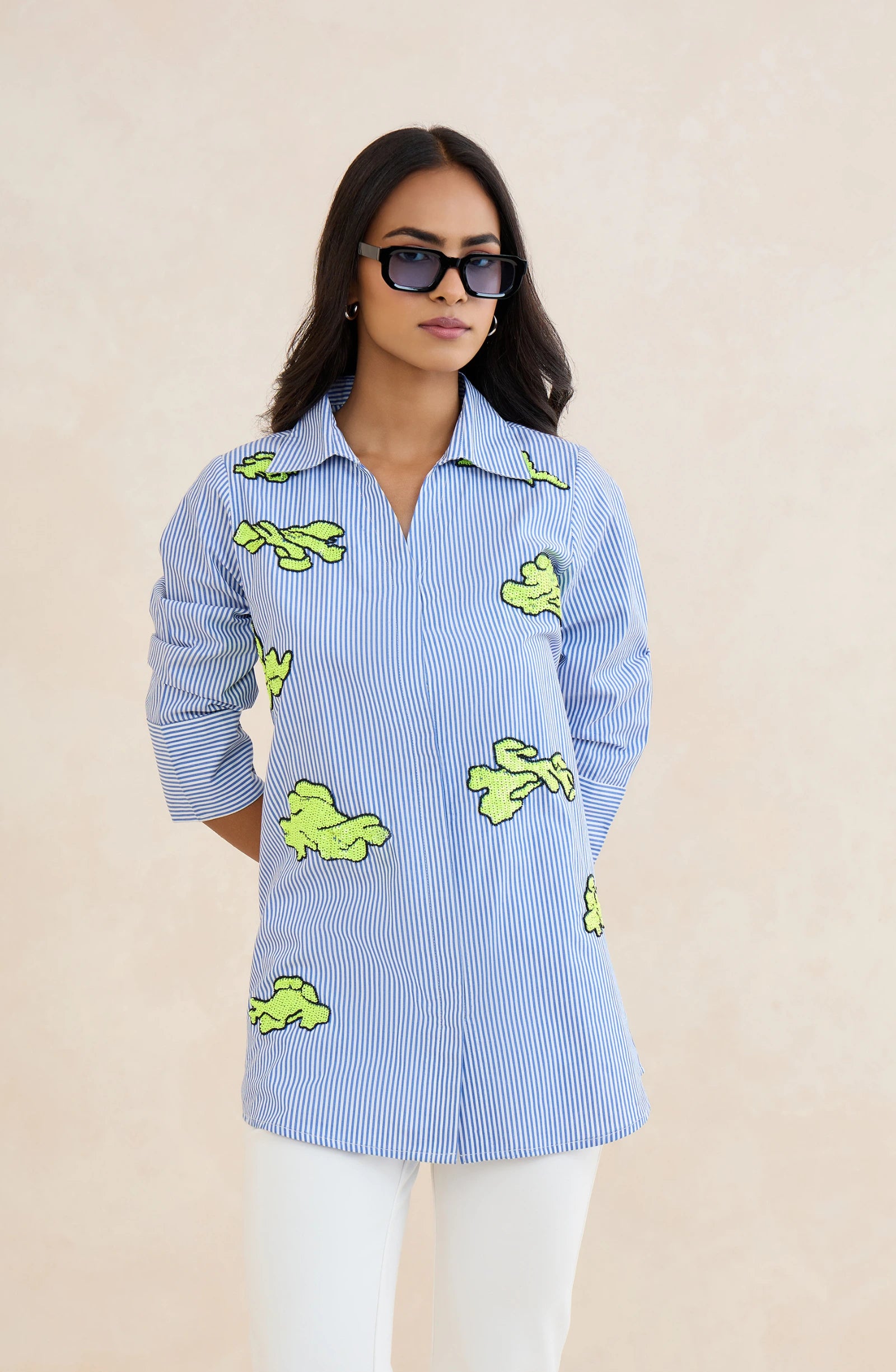 Lime Drift Blue Striped Shirt