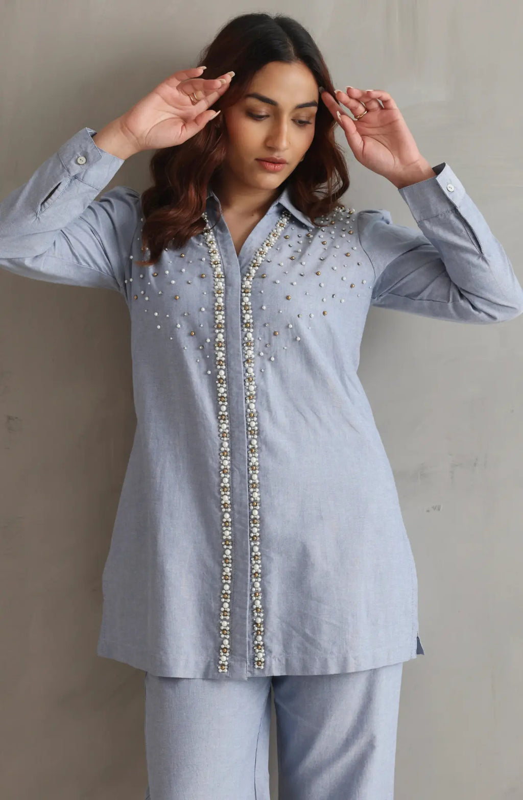 Pearl Cotton Denim Co-ord set