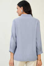 Cotton Denim Embellished Shirt