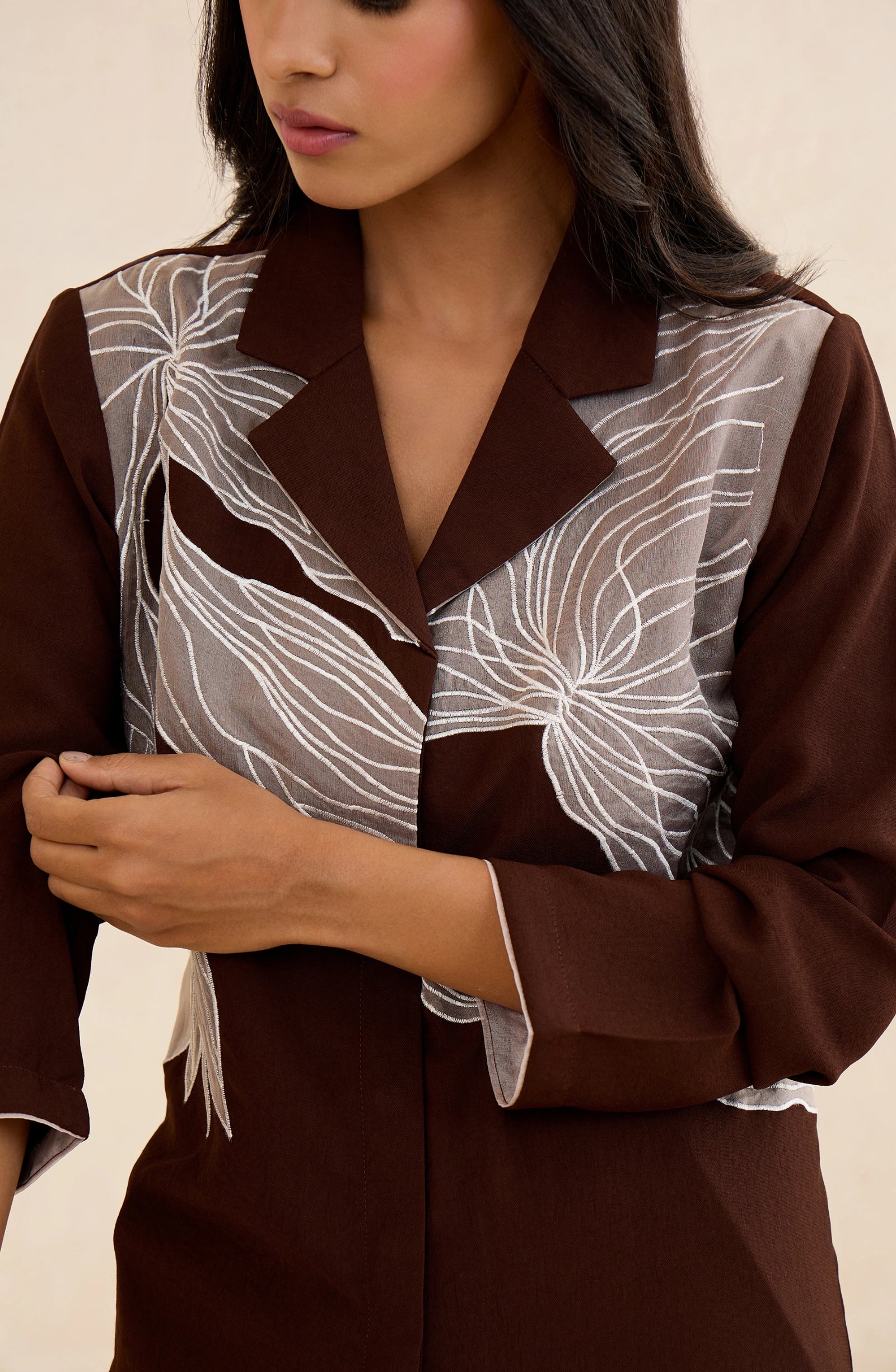 Mocha Muse Embroidered Shirt