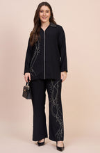 Black Co-ord Set with Zari Thread & Bead Embroidery