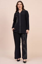 Black Co-ord Set with Zari Thread & Bead Embroidery