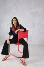 Bold Black & Red Embellished Shirt