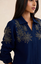 Navy Muse Embellished Shirt