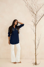 Navy Muse Embellished Shirt